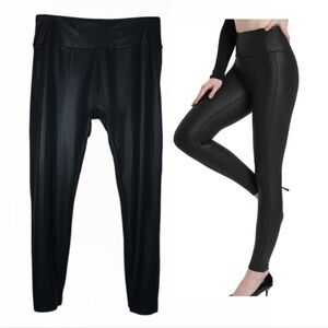 Hartpor Women’s Black Faux Leather Leggings